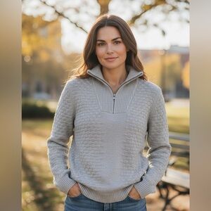 Armani Exchange Women's Gray Textured Cowl Sweater - Size Small